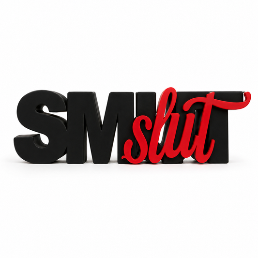 Smut Slut Bookshelf Decor sign, Black and red